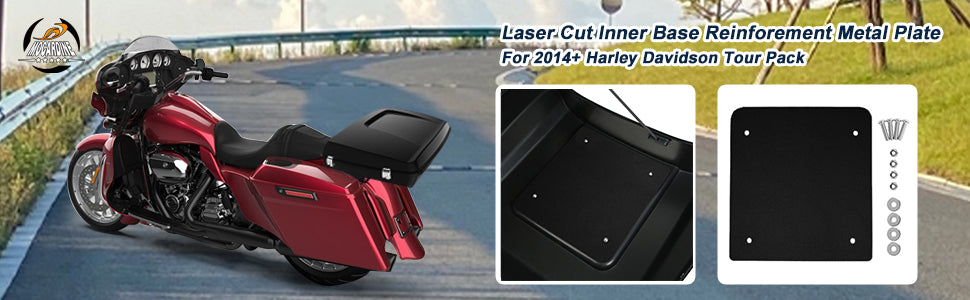 LASER CUT INNER BASE REINFORCEMENT METAL PLATE FOR 2014+ HARLEY TOUR PACK